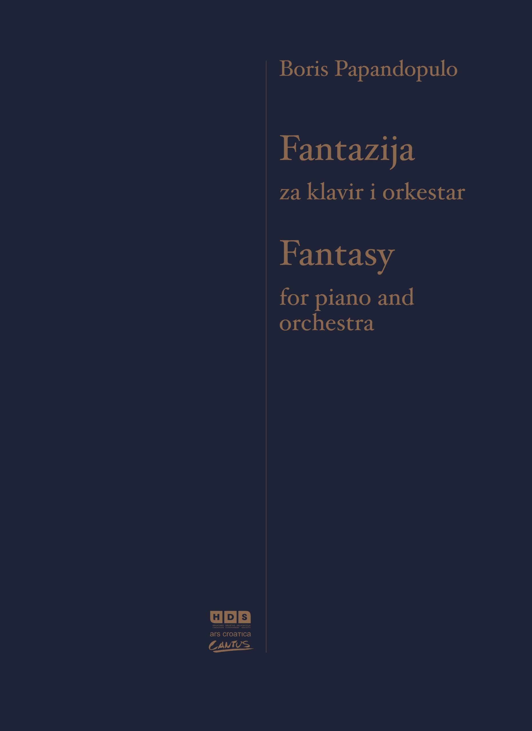 Boris Papandopulo: Fantazija, za klavir i orkestar