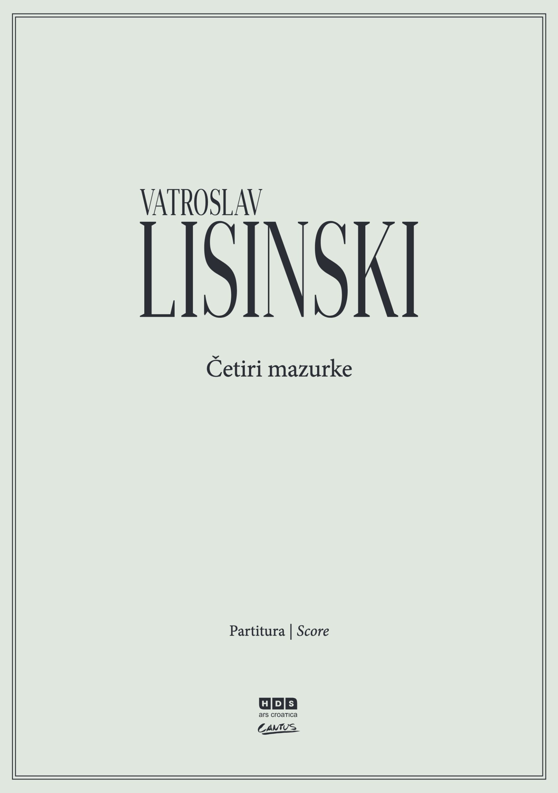 Vatroslav Lisinski: Četiri mazurke